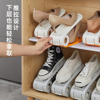 可调节收纳鞋架双层鞋架鞋托支架鞋子收纳鞋柜分层隔板置物架