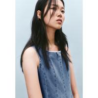 UR2025春季撞色蕾丝蝴蝶结牛仔连衣裙UYY850056