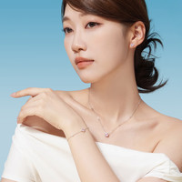 周大生 玫瑰星云项链女款纯银S925轻奢高级感锁骨链