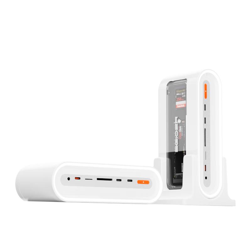  异泽 140W雷电4氮化镓 桌面充电拓展坞 M2硬盘盒 USB3.2 2.5G网口 DP