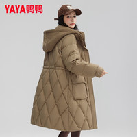 鸭鸭羽绒服 过膝2025年冬季连帽加厚