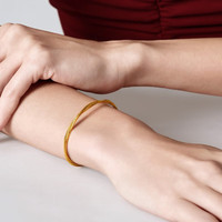 周生生黄金手镯 满天星麻花亮面爆闪手镯女95622K 08圈13克