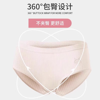 雅鹿女士内裤女纯棉裆夏季透气中腰大码女式日系简约少女生三角短裤头 新疆棉抗菌4条 M 75-95斤