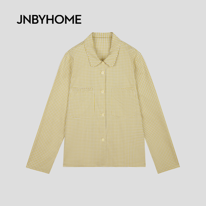 JNBYHOME江南布衣25年秋季新女长袖家居服套装休闲格纹睡衣