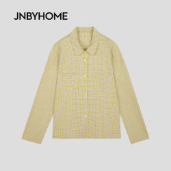 JNBYHOME 25年秋季女长袖格纹家居服套装 S