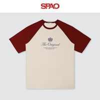 SPAO SPDX25SD03XY 纯棉插肩 男士T恤