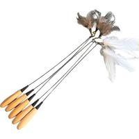 京喜自营-专用品牌CFA赛级木柄逗猫棒长杆羽毛小猫自嗨解闷铃铛替换头耐咬猫咪玩具 实木赛级逗猫棒+1个羽毛