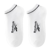 锐步（Reebok）袜子纯色简约短袜男女款透气亲肤运动防掉跟船袜船袜 白色（2双组合） 均码