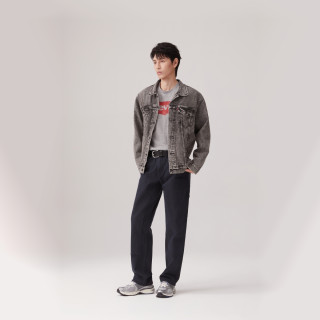 商品levis李维斯时尚哈灵顿风美式翻领牛仔夹克外套阔版灰色s