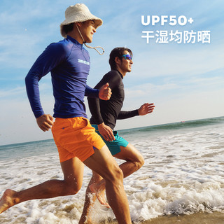 男士泳衣双层游泳裤防晒冲浪水母服潜水速干长袖沙滩温泉海边套装 S