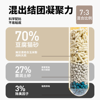 爱哒哒猫砂小混球混合豆腐猫砂结团低尘膨润土沙