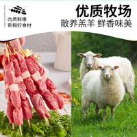 羊肉串100串新鲜羊肉烤肉牛肉串半成品家庭户外空气炸锅烧烤食材 650g
