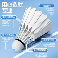 李宁 LI-NING羽毛球专业训练防风耐打鹅毛高速高质量室内外运动12只装