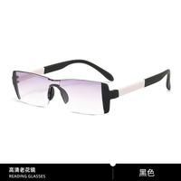 米奇啵啵 mikibobo高清防蓝光老花镜  男女同款 断码款式 中老年人眼镜 无框双光钻石切边防蓝光-黑色 高清防蓝光老花镜