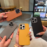 ins高级皮纹金属框iPhone16promax手机壳适用15/14苹果15pro保护套i13男16plus女款12防摔11超火卡通软壳