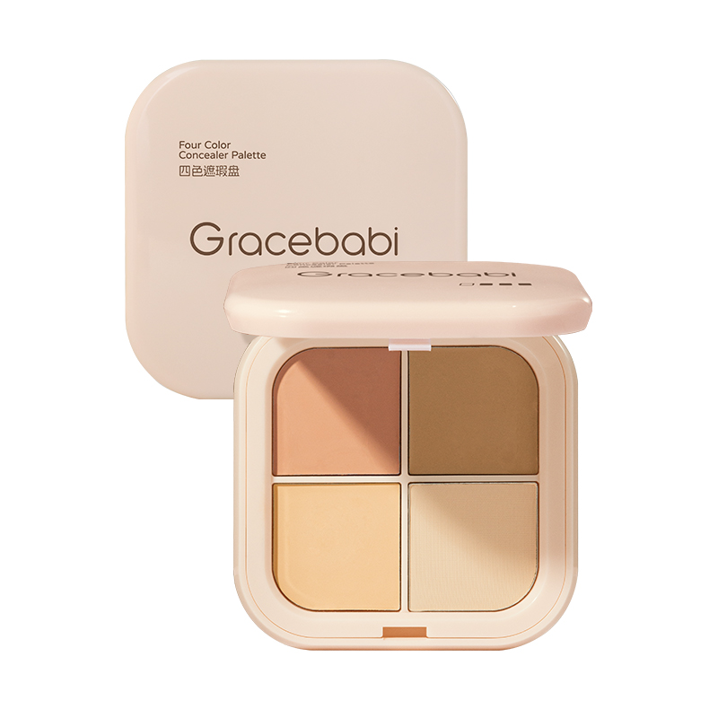 Gracebabi四色遮瑕盘遮瑕提亮不卡粉通勤快速遮瑕痘 隐瑕巧定四色遮瑕盘