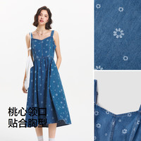森马(Semir)牛仔连衣裙女甜酷时尚个性2025夏元气满印背带裙俏皮109325114025