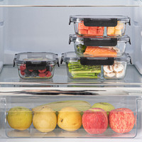 霜山高硼硅玻璃饭盒微波加热餐盒带饭便当盒冰箱保鲜盒