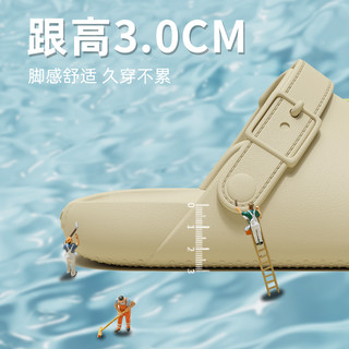 EVA洞洞鞋女夏季外穿防滑海边沙滩厚底踩屎感家用包头拖鞋男 40