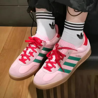 阿迪达斯2025春女GAZELLE经典运动板鞋德训鞋「T头鞋」JI2713