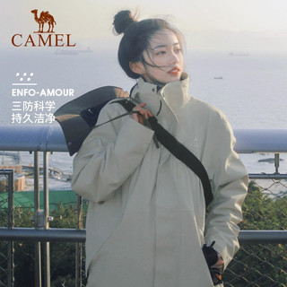 Camel骆驼户外冲锋衣男三合一可拆卸防风防水冬季加绒加厚外套女 L
