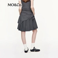 MO&Co.【C+系列】半身裙2025秋智性知识分子工字褶高腰MBE3SKT030 深花灰色 S