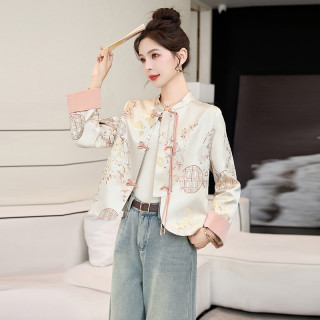 新中式国风外套女盘扣2025秋季女装春秋洋气百搭唐装汉服上衣 XL