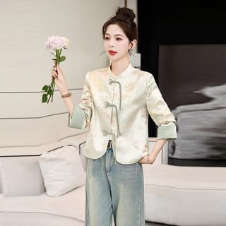 新中式国风外套女盘扣2025秋季女装春秋洋气百搭唐装汉服上衣 XL