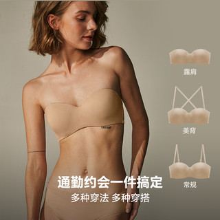 MIMI FANTASY防滑无肩带内衣女内搭无痕隐形小胸抹胸文胸不掉薄款