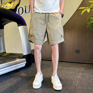 裤子男休闲短裤夏季2025潮牌美式直筒宽松大码透气速干五分裤 咖啡 4XL