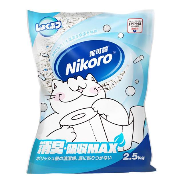 淘金币可用、88VIP：妮可露 木薯混合豆腐猫砂小蓝块膨润土除臭低尘4合1猫砂 2.4kg*6袋