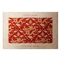 入户门地垫红色蛇年玄关大门口进门脚垫新春地毯耐脏除尘门毯