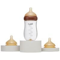 世喜 新生儿防胀气奶瓶3-10个月以上玻璃婴儿仿母乳奶嘴240ml