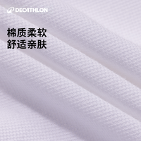 迪卡侬polo衫女夏季短袖t恤女夏休闲透气棉黑色运动t恤上衣SAG2