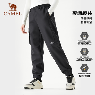 CAMEL骆驼户外软壳裤男款春秋防风防水登山裤加绒防寒冲锋软壳裤女 XXL