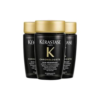 卡诗 黑钻钥源洗发水80ml*3瓶黑耀臻萃鱼子酱滋养受损脆弱毛躁香味持久