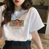 克莱因蓝纯棉短袖t恤女夏季2025年美式复古欧货大版女装上衣 XXL