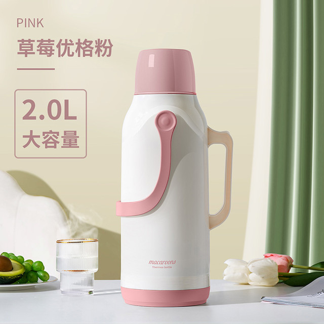 捷扣 玻璃内胆热水瓶 2L，多色可选