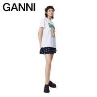 【甄选】GANNI女装 呆萌动物印花休闲圆领短袖T恤衫 S