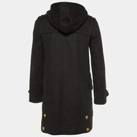 Burberry Brit Black Wool Finsdale Hodded Duffle Coat XS