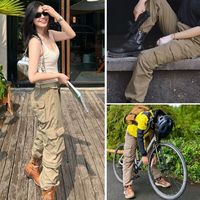 吉普盾 户外速干裤男女可拆卸多口袋徒步登山裤夏季薄款工装裤宽松休闲裤