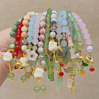 新中式古风串珠手链女款ins水晶冰裂珠手串手饰闺蜜手环饰品