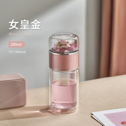雅非奇 yfq512 耐热玻璃茶水分离杯 280ml 女皇金