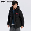 鸭鸭（YAYA）羽绒服男女同款时空道宇短款连帽2025冬季三防抗静电加厚保暖外套 月光白色 XL