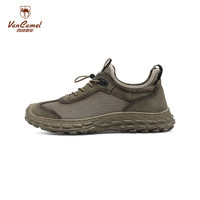 西域骆驼布鞋男款夏季网面透气免系带运动鞋男士户外休闲工装鞋子 38