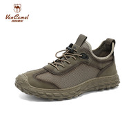 西域骆驼布鞋男款夏季网面透气免系带运动鞋男士户外休闲工装鞋子 43