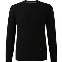 科蒙.博卡2024秋冬纯色插肩袖羊毛衫男士圆领加厚保暖针织毛衣 午夜黑 3XL