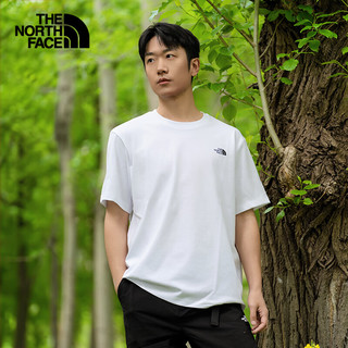 北面（The North Face）男女同款宽松短袖棉T恤户外休闲透气25春夏|8DEW FN4/白色 XL /180