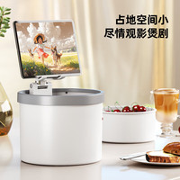 华萍华萍桌面垃圾桶无盖2.5L懒人手机支架小型垃圾桶 桌面垃圾桶2.5L圆形(有零食盒)