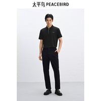 太平鸟男装 【POLO清仓】POLO衫合集夏季休闲翻领短袖t恤商务体恤 字母刺绣黑色 BACOF220A S